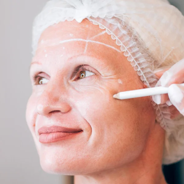 A woman with a white towel wrapped around her head, looking relaxed and comfortable.