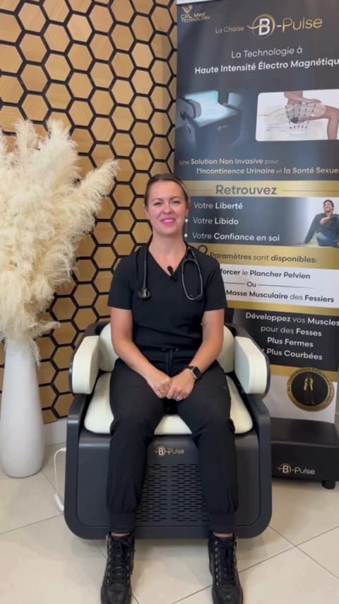 An image overlay for a promotional video of the treatment B-Pulse at Dermka Clinik